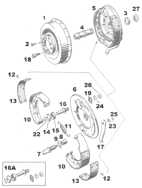 Rear Brake Pivot/Cup Kit Prkz BT36-57 (ES)