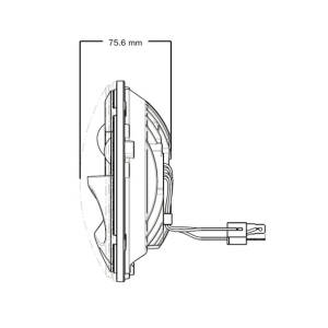 Custom Dynamics, ProBEAM  5.75" LED ECE headlamp. Chrome
