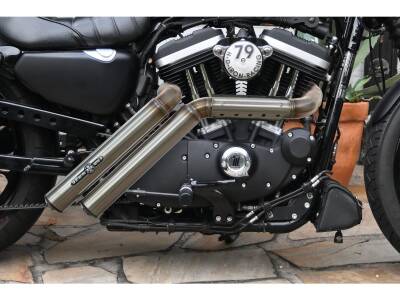 Firestarter Exhaust System , Raw Hole Heat Shield, Black Smooth Endcap, Outline 2,5"