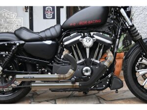 Top Chopp Staggered Exhaust System , Black Smooth Heat...