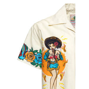 King Kerosin Acapulco hawaii shirt off white Size XL