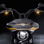 HeinzBikes, Stripes below bar turn signals. Black anodized