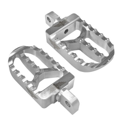 *6 DAYS EXTRA TRANSIT TIME* HeinzBikes, MX foot pegs V2. Silver