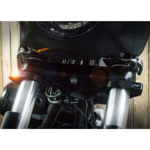 *6 DAYS EXTRA TRANSIT TIME* HeinzBikes, ZC-Line Micro LED fork turn signal set. Silver