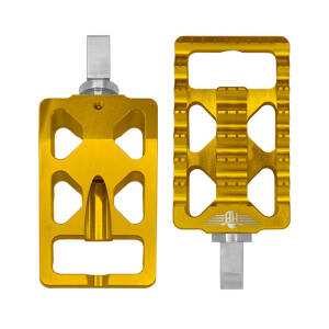 HeinzBikes, MX passenger foot pegs V1. Gold