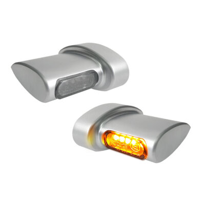 *6 DAYS EXTRA TRANSIT TIME* HeinzBikes, Micro Winglets turn signal set. Satin chrome