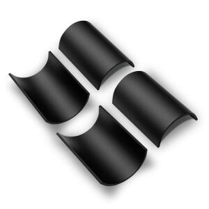 HeinzBikes, aluminum riser adapters 1-1/4" to 1-1/8". Black