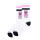 American socks Mid High F*ck Humans socks pink/black stripes one size fits most; 20 cm