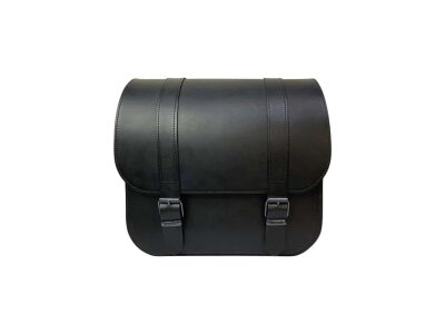 Leather Universal Saddlebag for Softails 27,7 Liter with Inside Flap, Height: 420 mm, Width: 440 mm, Depth: 150 mm Black