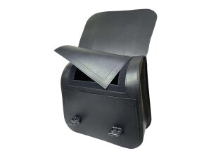 Leather Universal Saddlebag for Softails 27,7 Liter with Inside Flap, Height: 420 mm, Width: 440 mm, Depth: 150 mm Black