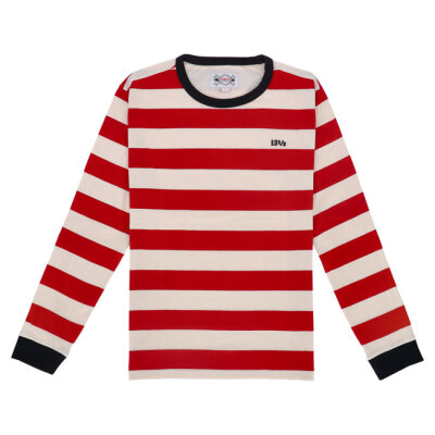 13 1/2 TSR long sleeve red/white Size M