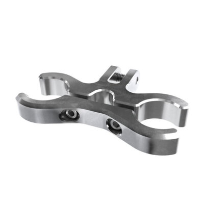 Kraus, T-bar 3" (76mm) extension clamp. Raw machined finish
