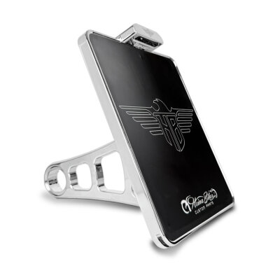 *6 DAYS EXTRA TRANSIT TIME* HeinzBikes, side mount license plate holder kit. Chrome