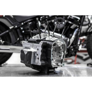 S&S, M8 Softail MK-Series crankcase assembly. Large bore