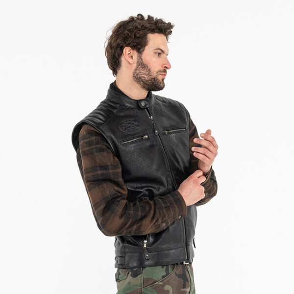 ** John Doe Storm Leather vest black Size 4XL
