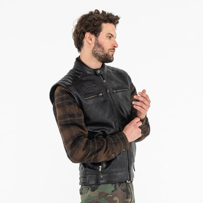 ** John Doe Storm Leather vest black Size 4XL