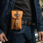 Trip Machine, Moto Exclusive Utility Pouch. Vintage Tan