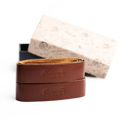 Trip Machine, leather handlebar grip wraps. Dark Tan Cognac