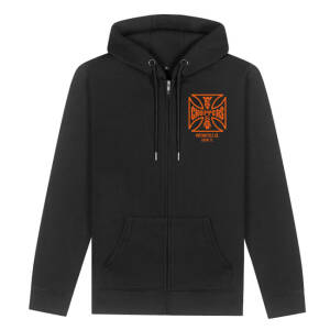 WCC ATX Cross zip hoodie black/orange Size M