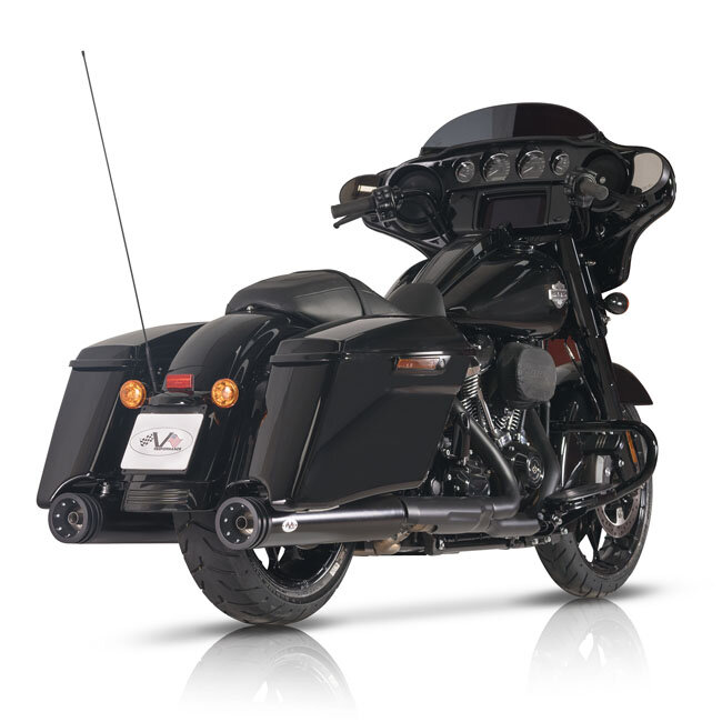 V Performance, 114mm Double Ring slip-on mufflers. Black Cer