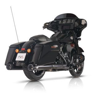 V Performance, 114mm Double Ring slip-on mufflers. Black Cer