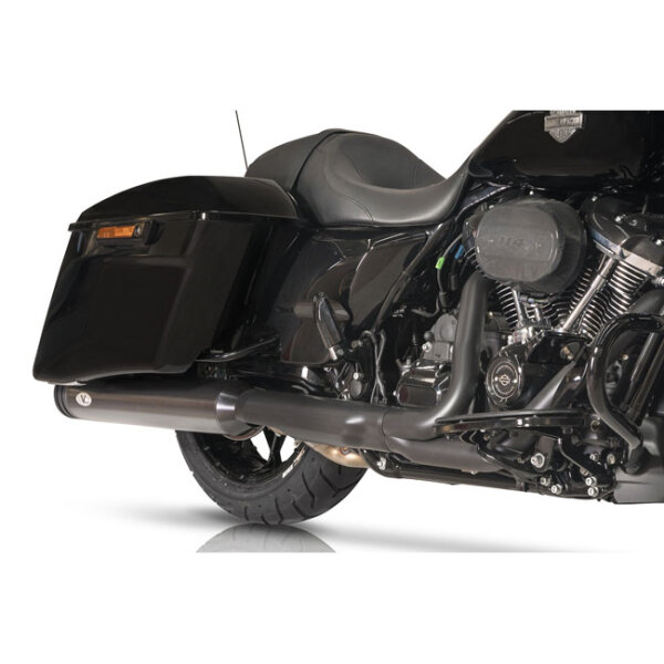V Performance, 114mm Double Ring slip-on mufflers. Black Cer