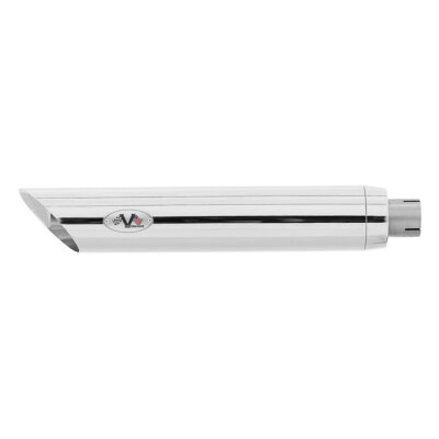 V Performance, 80mm Slash Cut slip-on mufflers. Chrome