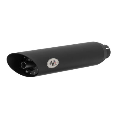 V Performance, 80mm Slash Cut slip-on mufflers. Black