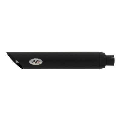 V Performance, 80mm Slash Cut slip-on mufflers. Black