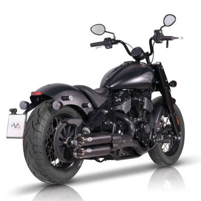 V Performance Twin Slip-on muffler set Revolver. Black