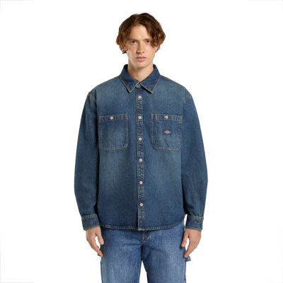 Dickies Mechanic Denim shirt khaki tinted blue Size M