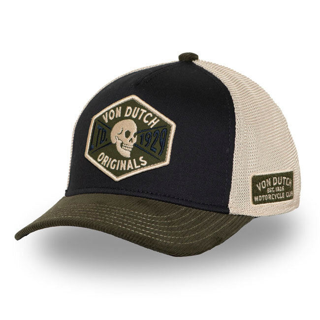 Von Dutch Semi-Curved Skull cap black/green/white One size fits most