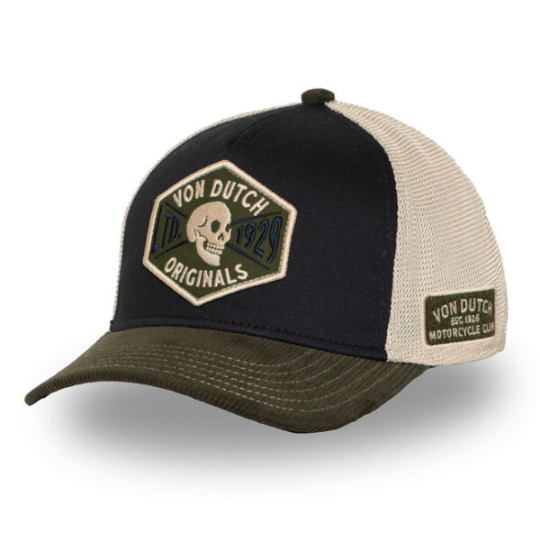 Von Dutch Semi-Curved Skull cap black/green/white One...