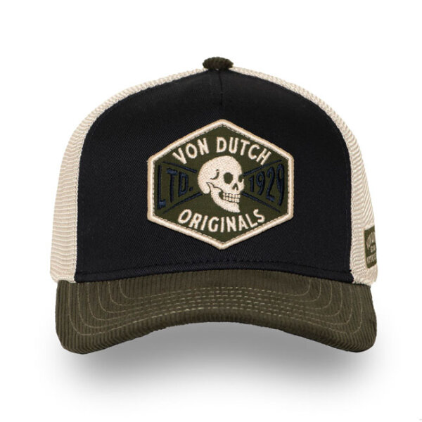 Von Dutch Semi-Curved Skull cap black/green/white One...