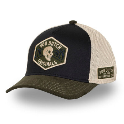 Von Dutch Semi-Curved Skull cap black/green/white One size fits most