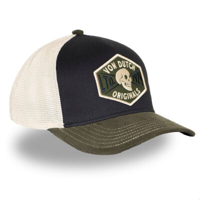 Von Dutch Semi-Curved Skull cap black/green/white One size fits most