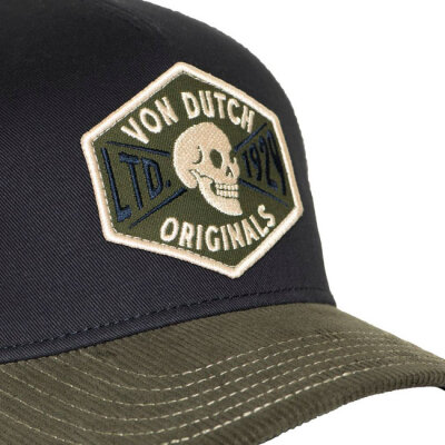 Von Dutch Semi-Curved Skull cap black/green/white One size fits most