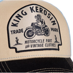 King Kerosin Motorcycle parts cap offwhite&black One size fits most