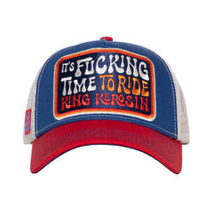 King Kerosin Its fucking time to ride cap red&blue One size fits most