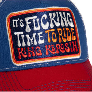 King Kerosin Its fucking time to ride cap red&blue One size fits most