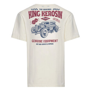 King Kerosin Hot Rod Service t-shirt offwhite Size XL