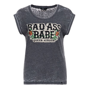 Queen Kerosin Bad ass babe t-shirt anthracite Size XS