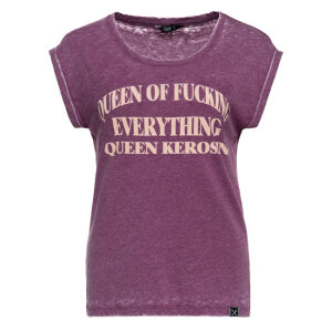 Queen Kerosin Queen of everything t-shirt plum Size M