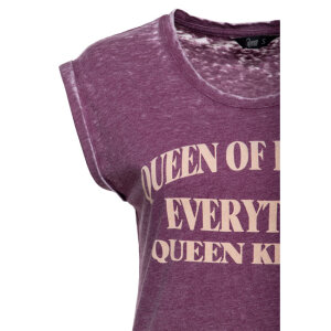 Queen Kerosin Queen of everything t-shirt plum Size XL