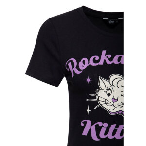 Queen Kerosin Rockabilly Kitten t-shirt black Size S