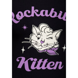 Queen Kerosin Rockabilly Kitten t-shirt black Size M