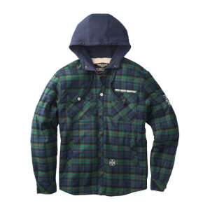 WCC Sherpa lined flannel jacket blue/green Size S