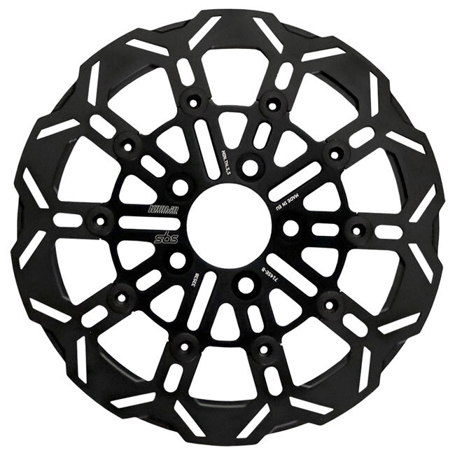 Kodlin by SBS, 10-spoke brake rotor rear. Black