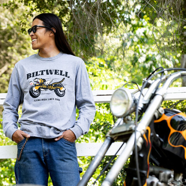 Biltwell Tiger longsleeve t-shirt graphite Size S