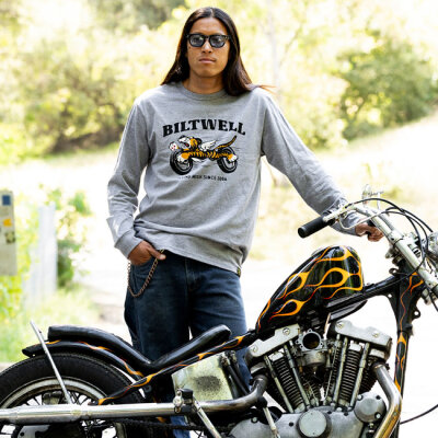 Biltwell Tiger longsleeve t-shirt graphite Size S